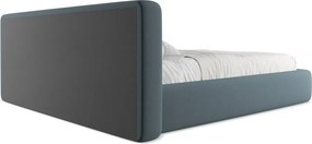 Letto matrimoniale imbottito blu con contenitore con griglia 180x200 cm Kiana - Makamii