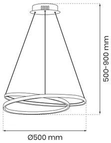Lampadario LED a sospensione con filo LUCERO LED/48W/230V cromo lucido
