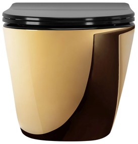 Vaso WC sospeso Rea Carlo Mini Flat Gold/Black