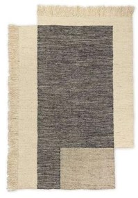 Ferm Living - Counter Rug 140 x 200 Charcoal/Off-White ferm LIVING