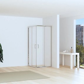 Box doccia angolo 90x90 altezza 170cm vetro anticalcare trasparente | CHIARA EDGE-Q - KAMALU
