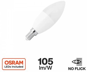 Lampada LED E14 6W, C37, 105lm/W - OSRAM LED Colore  Bianco Caldo 2.700K