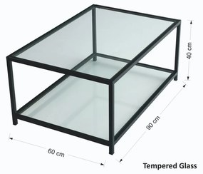 Tavolino nero 60x90 cm Astro - Neostill