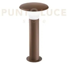 Ges521- paletto in alluminio ruggine 1 luce attacco e27 ip44 h.50cm