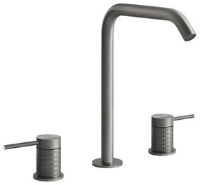 Gruppo lavabo 3 fori con bocca senza scarico steel brushed meccanica 54211 gessi