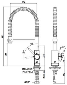 Paffoni Level Lea176st Miscelatore Professional Per Lavello Cucina Con Braccio Erogazione Flessibile Steel Acciaio