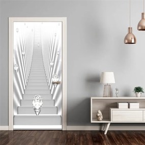 Fotomurale per porta  Photo wallpaper  White stairs and jewels I  Colore Bianco, Dimensioni e Misure 100x210