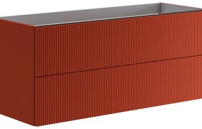 Base per mobile bagno Opera 2 cassetti P 45.5 x L 119.5 x H 50 cm laccato opaco paprika