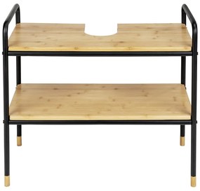Mobile sotto lavabo in bambù nero/naturale 70x60 cm Loft - Wenko