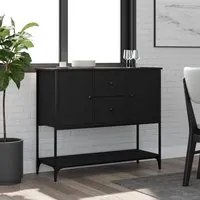 Credenza Nera 100x36x85 cm in Legno Multistrato 835554