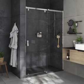 Porta doccia scorrevole Neo, L 136.6-139.6 cm x H 200 cm x SP 8 mm, profilo cromo