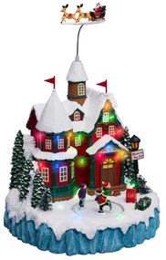 Casa di Santa Claus, villaggio di Natale con luci