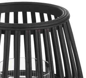 Eglo 422085 - Candeliere BUNAWAN 20x22 cm nero/bambù