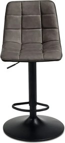 Sgabello girevole in ecopelle Antracite e struttura in metallo Arca 2 pezzi