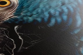 Quadro su tela – Pappagallo blu-oro