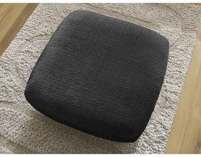 Poggiapiedi nero con rivestimento in ciniglia Leonore – Bobochic Paris