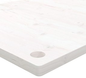 Piano scrivania bianco 100x50x2,5 cm in legno massello di pino