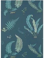 GP & J Baker Carta da parati Ferns - Indigo/ Teal