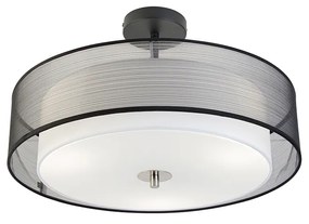 Lampada da soffitto intelligente nera con bianco 50 cm incl. 3 Wifi A60 - Drum Duo