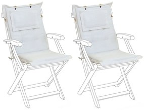 Set di 2 cuscini per sedia da giardino bianco MAUI Beliani
