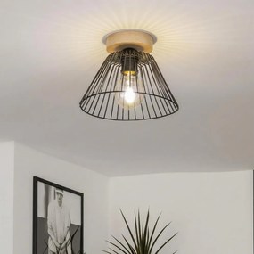 Brilagi - Lampadario a plafone LED CERIA WIRE 1xE27/40W/230V Ø 30 cm nero/rovere