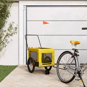Rimorchio Da Bici Per Animali Giallo E Nero Oxford E Ferro /