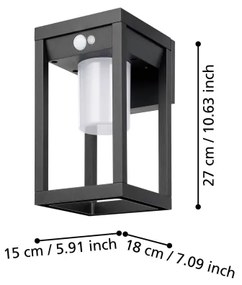 Eglo 900804 - Applique a LED solare con sensore MARTANO 3,7W/3,7V IP44