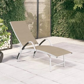 Lettino Prendisole İn Textilene E Alluminio Crema /