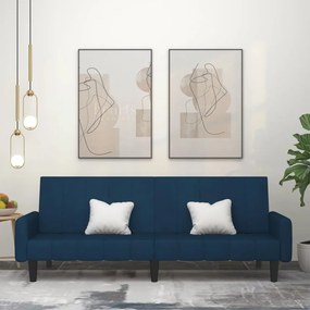Divano Letto A 2 Posti Blu İn Velluto /