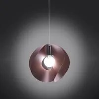 Sospensione Moderna A 1 Luce Atom In Polilux Rosa Metallico D54 Made In Italy