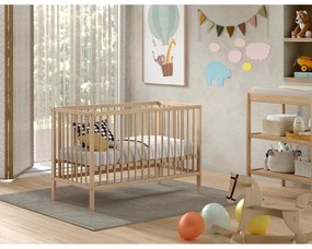 Lettino in legno di pino di colore naturale 60x120 cm DINO - Vipack