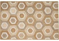 Tappeto corridoio in iuta beige intrecciato a mano con motivo geometrico 200 x 300 cm ingresso stile boho rustico