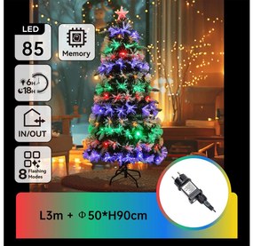 Aigostar - Albero di Natale LED RGBY per esterni 85xLED/3,6W/230V/8 funzioni 90cm IP44