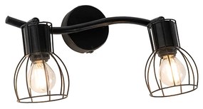 Faretto da soffitto moderno nero 2 luci orientabile - Botu