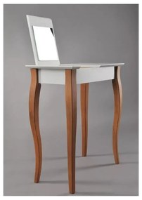 Tavolino da toilette bianco con specchio Tavolino da toilette, lunghezza 65 cm - Ragaba