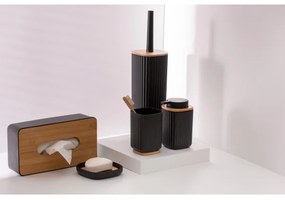 WENKO 25319100 - Scatola porta cosmetici ROTELLO 24x12,7 cm, nero/marrone