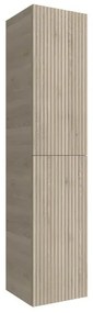 Colonna bagno sospesa 160cm in cappuccino cannettato a 2 ante Nara