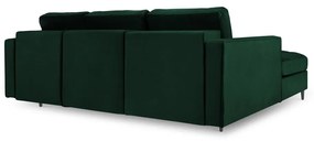 Divano letto angolare in velluto verde, angolo sinistro Santo - Milo Casa