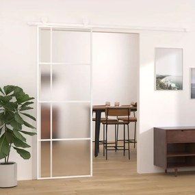Porta Scorrevole Esg Vetro E Alluminio 75x205 Cm Bianca /