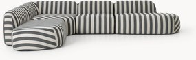 Divano angolare componibile XL a righe con chaise longue Wolke