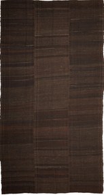 Kilim Tappeto 400 x 210 Nero (Iran) Tessuto A Mano