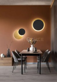 Plafoniera in alluminio colore oro e nero drum led 33w 3000k cri?80...