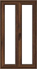 Finestra in PVC effetto legno noce L 120 x H 220 cm, 2 ante apertura a destra