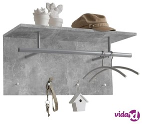 FMD Appendiabiti a Parete 72x29,3x34,5 cm Grigio Calcestruzzo