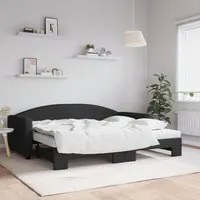 Divano Letto Estraibile con Materassi Nero 90x200 cm in Tessutocod mxl 130614