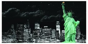 Stampa su tela Statue of Liberty dark sky, multicolore 120 x 60 cm