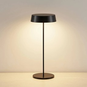 Lucande Lampada da tavolo ricaricabile a LED Tibia, nero, alluminio, USB,