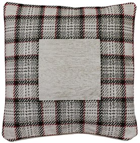 Federa cuscino gobelin Tartan taupe 42x42 cm Chenille IT025