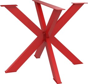 Gamba per mobili a stella STEELMI Stella in acciaio rosso lucido L 87 x P 90 x H 72 cm