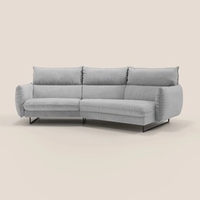 Monamour divano moderno angolare con opzione relax elettrico in microfibra smacchiabile impermeabile T11 grigio chiaro